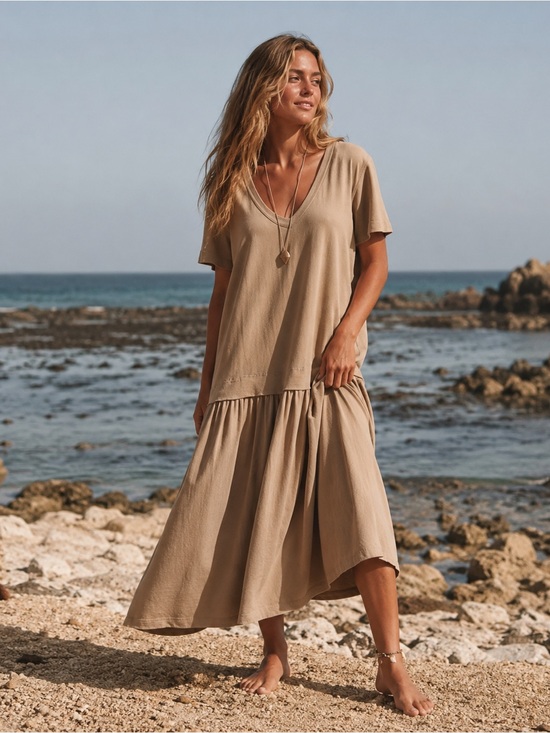 Free People Dresses & Skirts - NWT Free People Beach Herron Drop Waist Maxi Dress Size Large Oversized